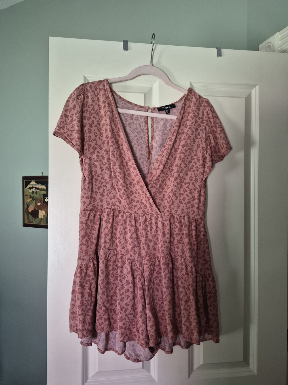 Trixxi Dusty Pink Floral V-Neck Tunic